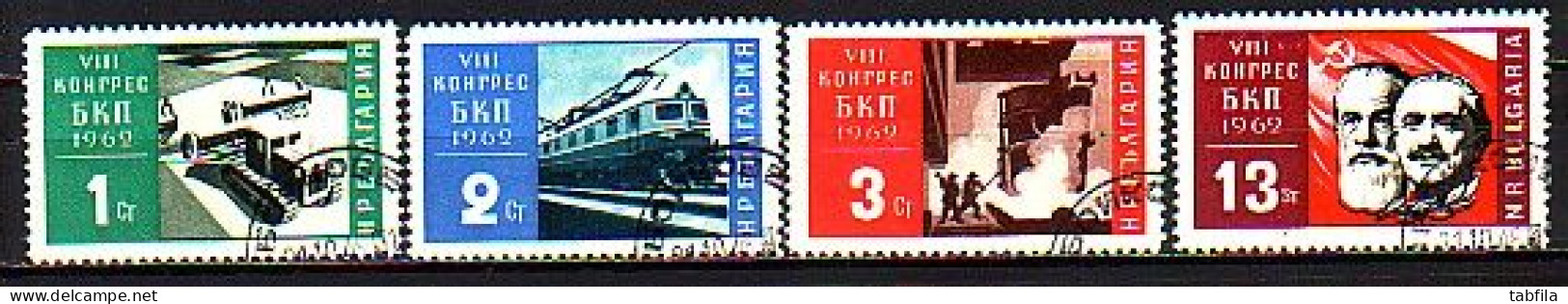 BULGARIA - 1962 - Viii Kongres Partie Communist Bulgar - Mi 1351/54 Used - Used Stamps