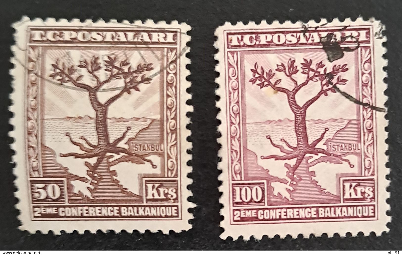 TURQUIE    2ème Conférence Balkanique à Istanbul     N° Y&T  802 Et 803  (o) - Used Stamps