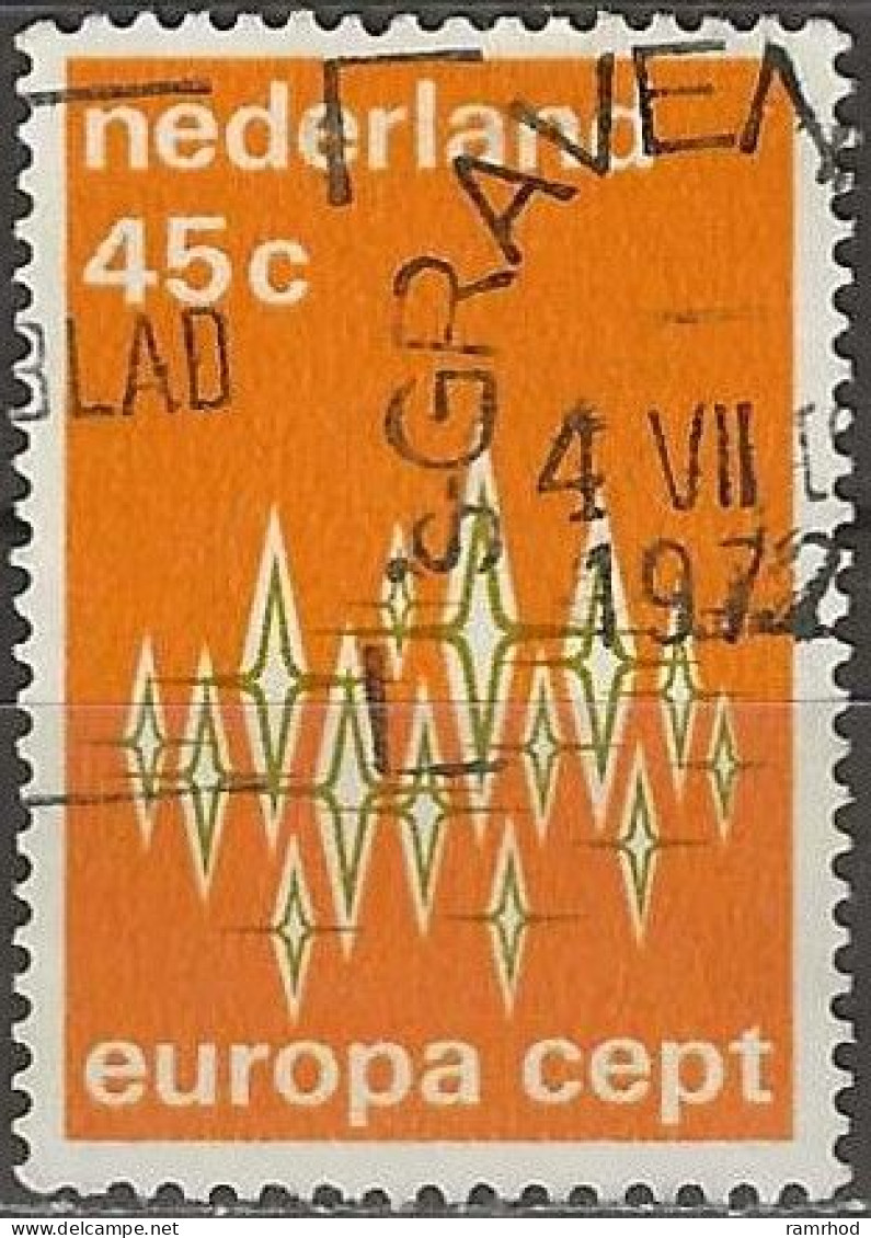 NETHERLANDS 1972 Europa - 45c Communications FU - Usati