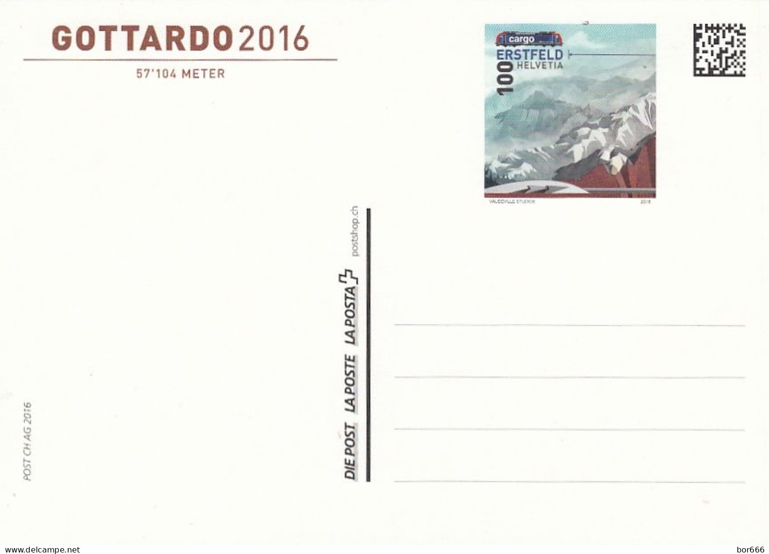 GOOD SWITZERLAND Postcard With Original Stamp 2016 - Railway / Gottardo - Railway
