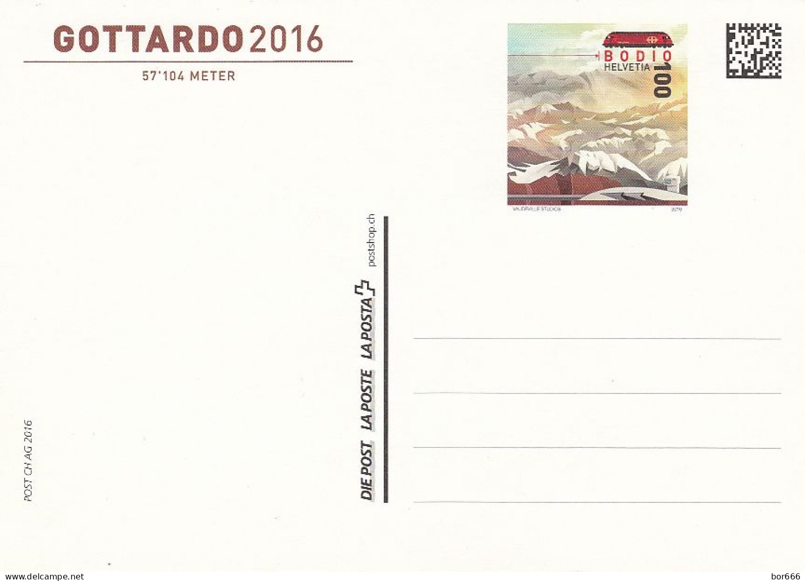 GOOD SWITZERLAND Postcard With Original Stamp 2016 - Railway / Gottardo - Railway