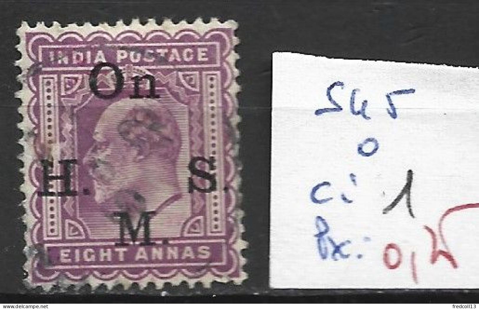 INDE ANGLAISE SERVICE 45 Oblitéré Côte 1 € - 1902-11 Koning Edward VII