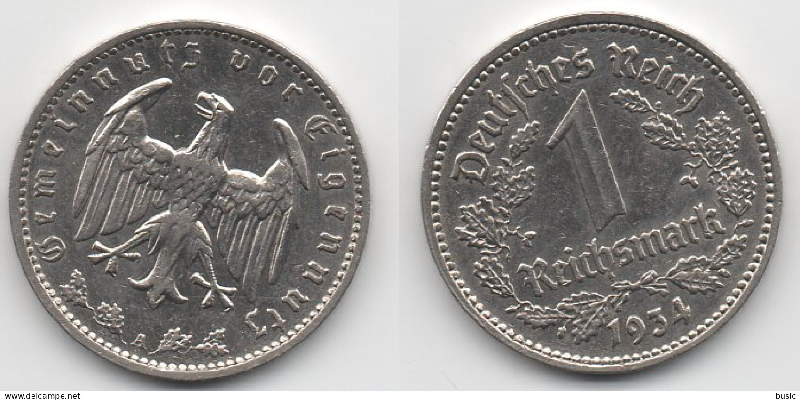 + ALLEMAGNE    + 1 MARK 1934 + - 1 Reichsmark