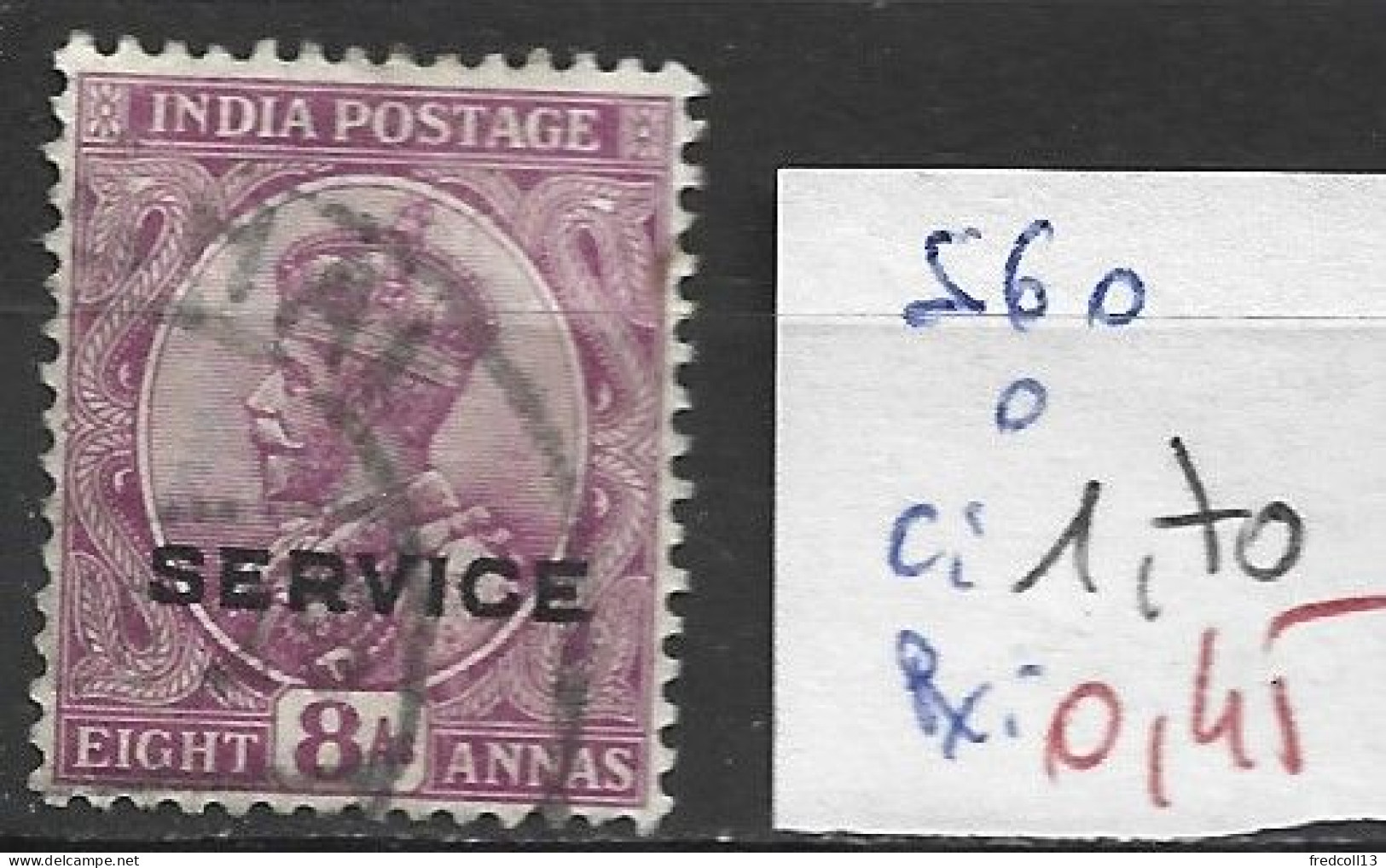 INDE ANGLAISE SERVICE 60 Oblitéré Côte 1.70 € - 1911-35 Koning George V