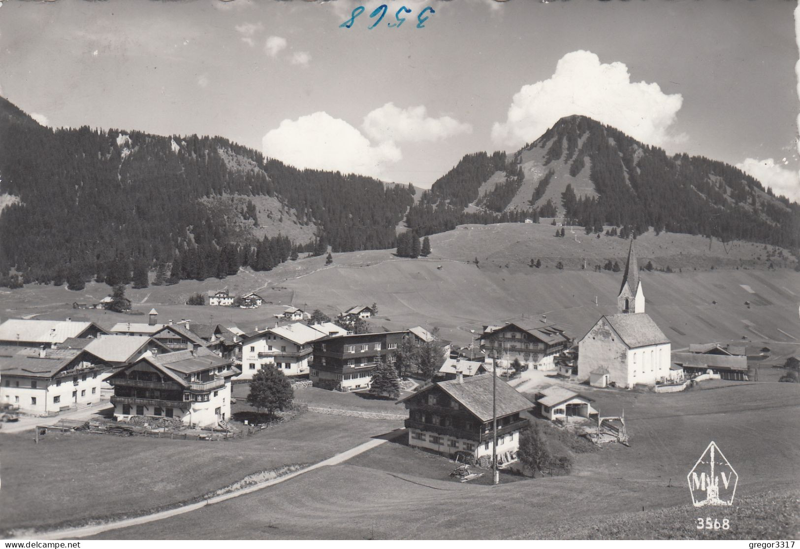 E3268) BERWANG - Tirol - Haus DETAILS U. KIRCHE - S/W FOTO AK  Außerfern - Berwang