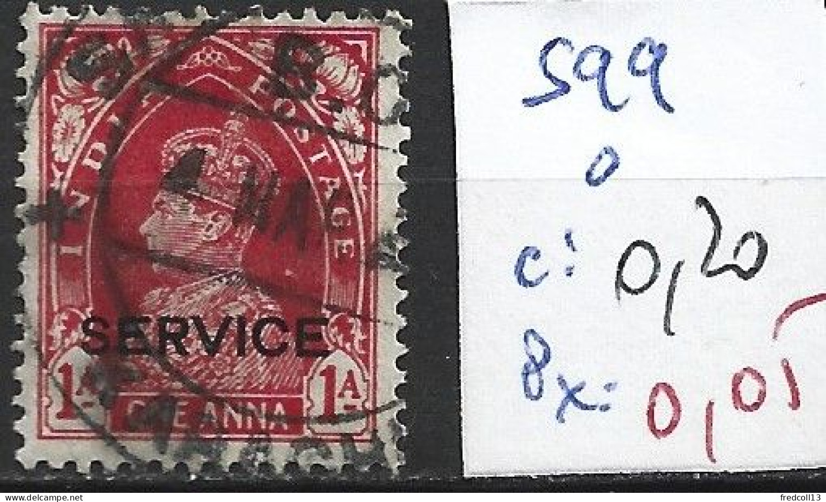 INDE ANGLAISE SERVICE 99 Oblitéré Côte 0.20 € - 1936-47 Koning George VI