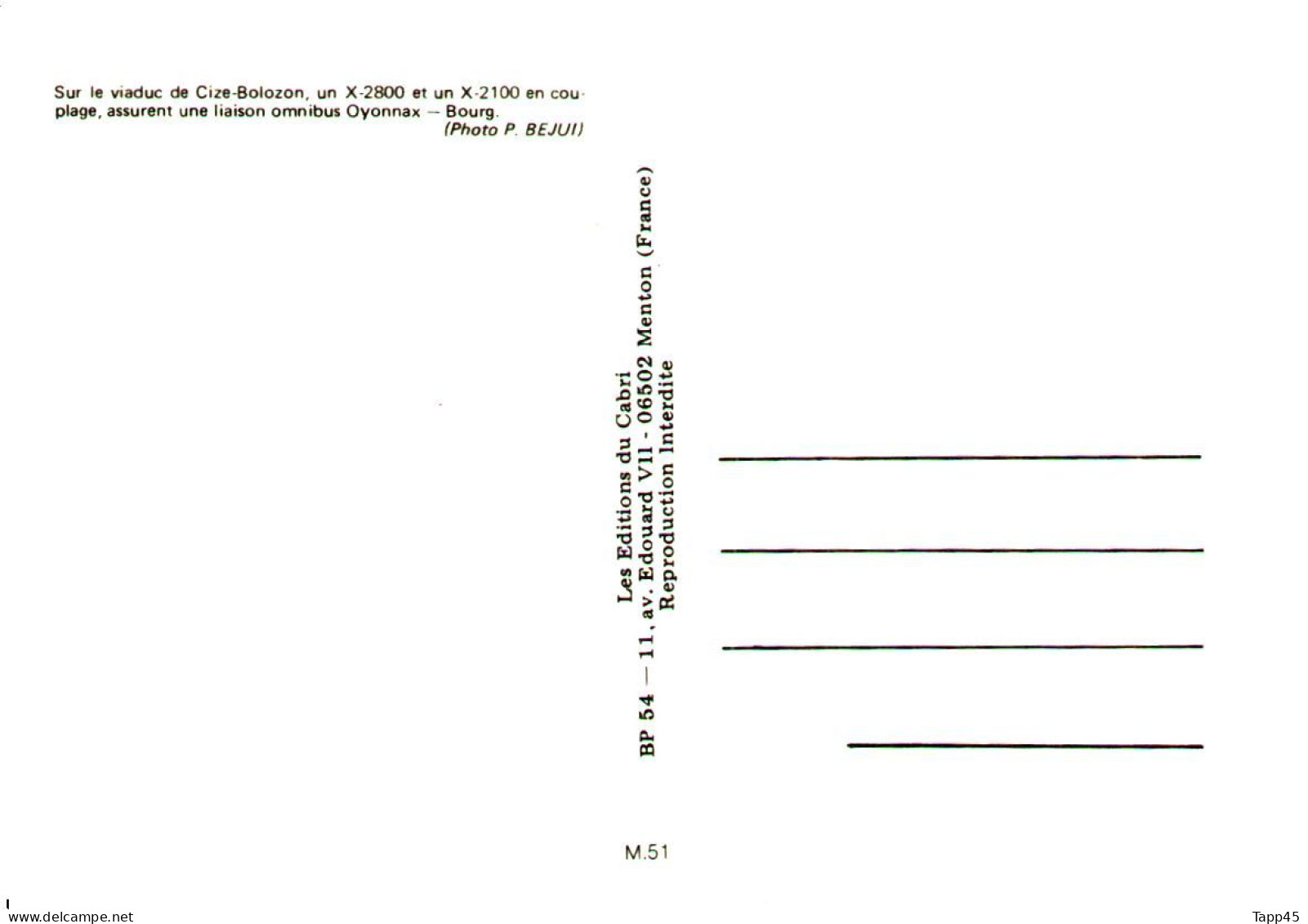 Carte Postale >3 Catégories > Trains Vapeur 8 H 44 >Trains Mécanique 8 H 45 >Trains Électrique 8 H 46 > Réf: T V 20 /22 - Opere D'Arte