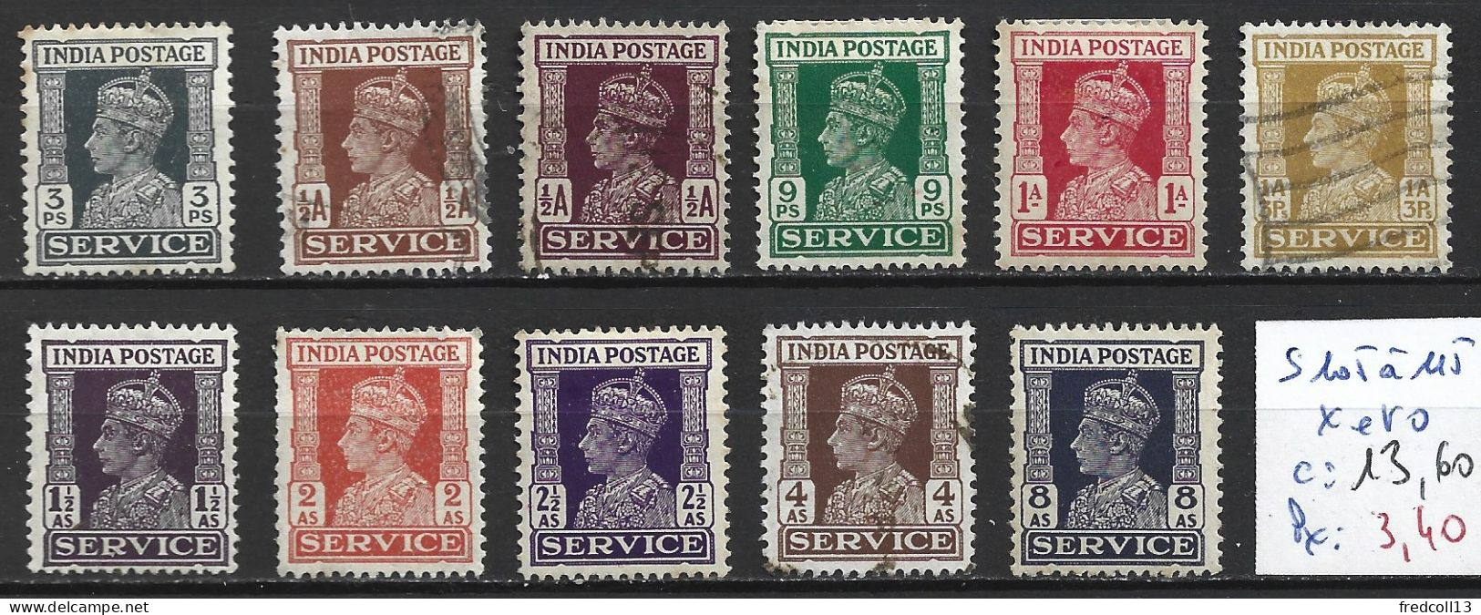 INDE ANGLAISE SERVICE 105 à 115 * ( 106-107-110-111 Oblitérés ) Côte 13.60 € - 1936-47 Roi Georges VI