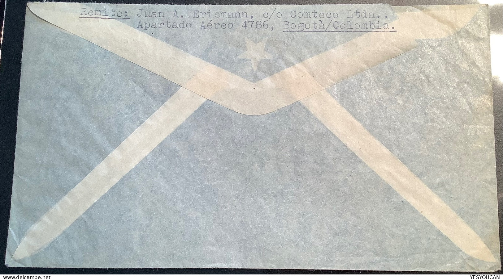 1948 „POR AVION No.6/CORREO AEREO/TRANSOCEANICO“por Clipper Air Mail Cover>Schweiz (Colombia Flugpost Banco Postal Brief - Colombia