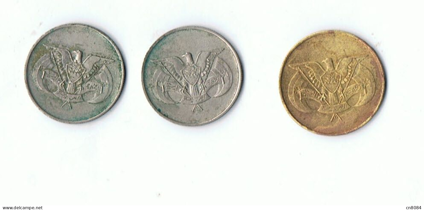 YEMEN - LOT 3 PIECES , 2 De 25 FILS 1974 Et1 5 RYALS 1973 - Yémen