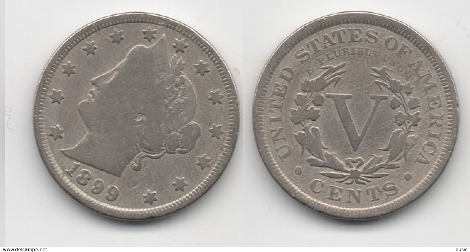 +  ETATS UNIS  +    5 CENT 1899   + - 1883-1913: Liberty (Liberté)