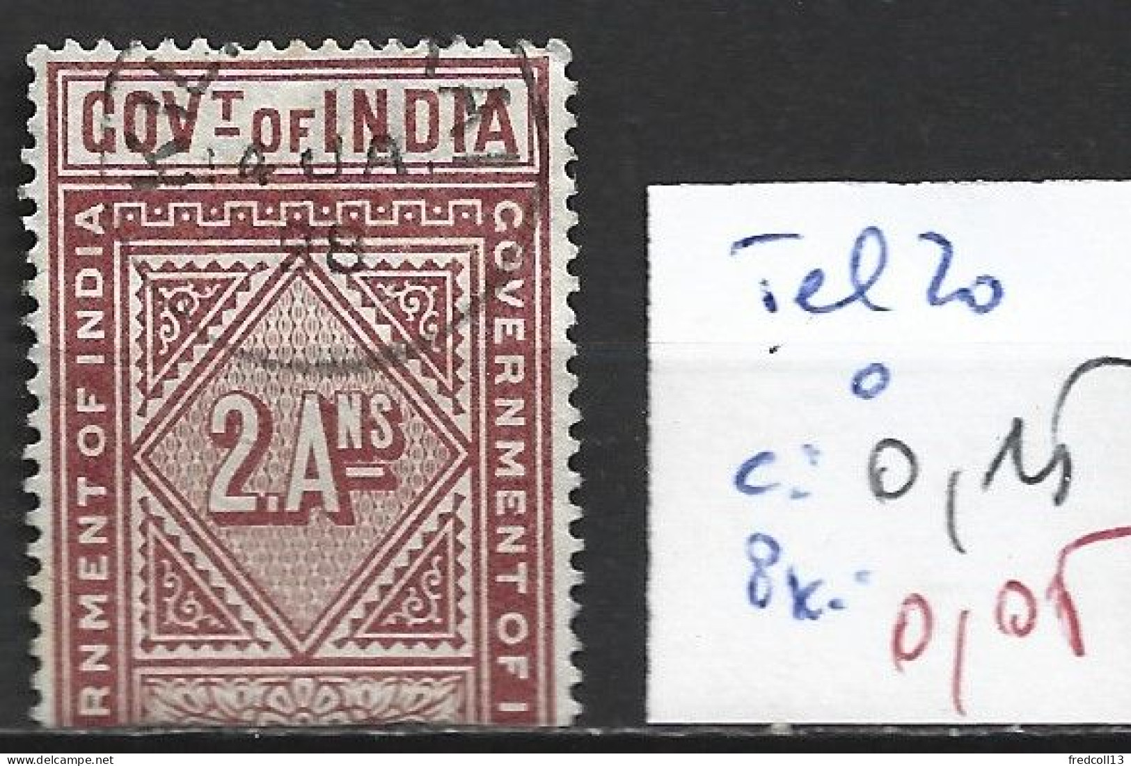 INDE ANGLAISE TELEGRAPHE 20 Oblitéré Côte 0.15 € - 1882-1901 Impero