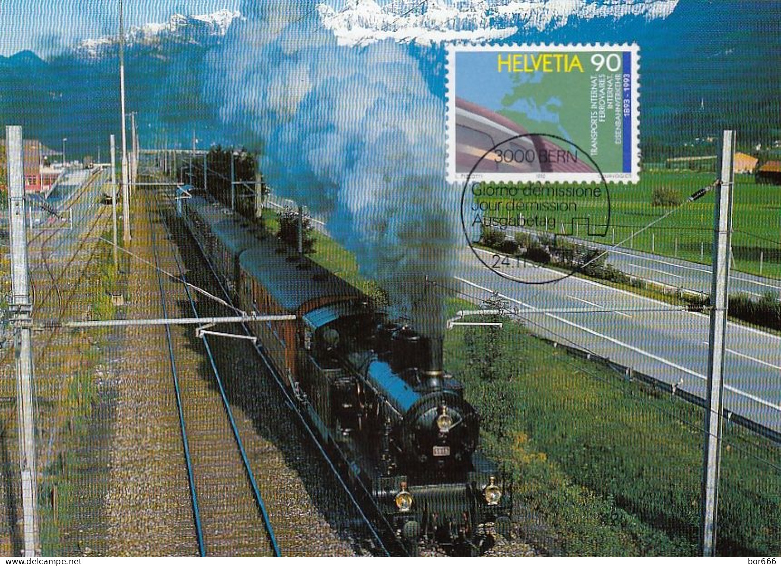 GOOD SWITZERLAND Maximum Card 1992 - Railway / Trains - Spoorwegen