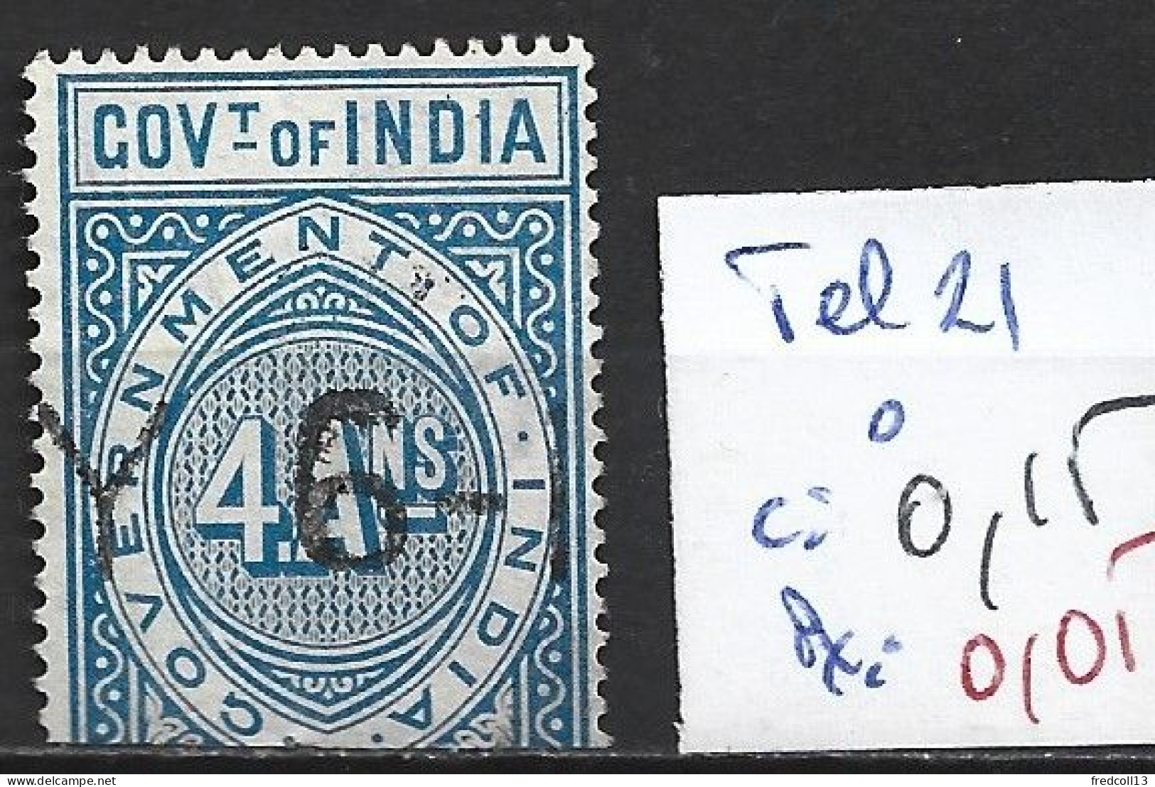 INDE ANGLAISE TELEGRAPHE 21 Oblitéré Côte 0.15 € - 1882-1901 Keizerrijk