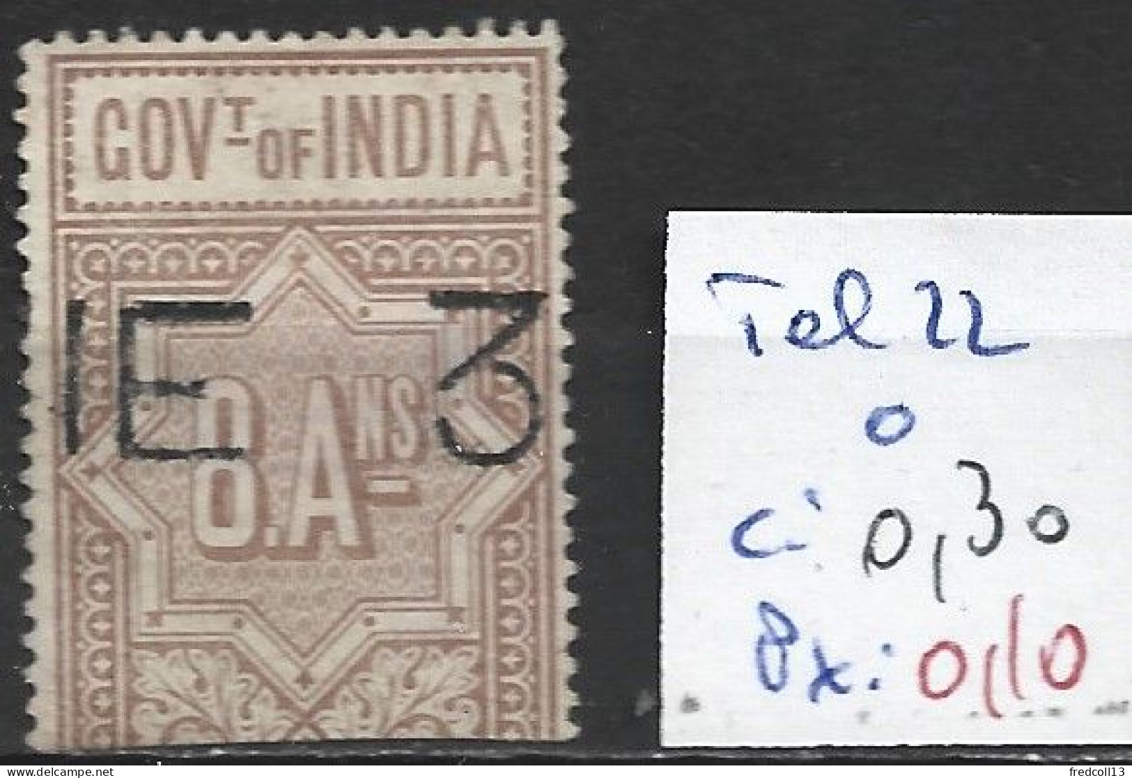 INDE ANGLAISE TELEGRAPHE 22 Oblitéré Côte 0.30 € - 1882-1901 Imperio