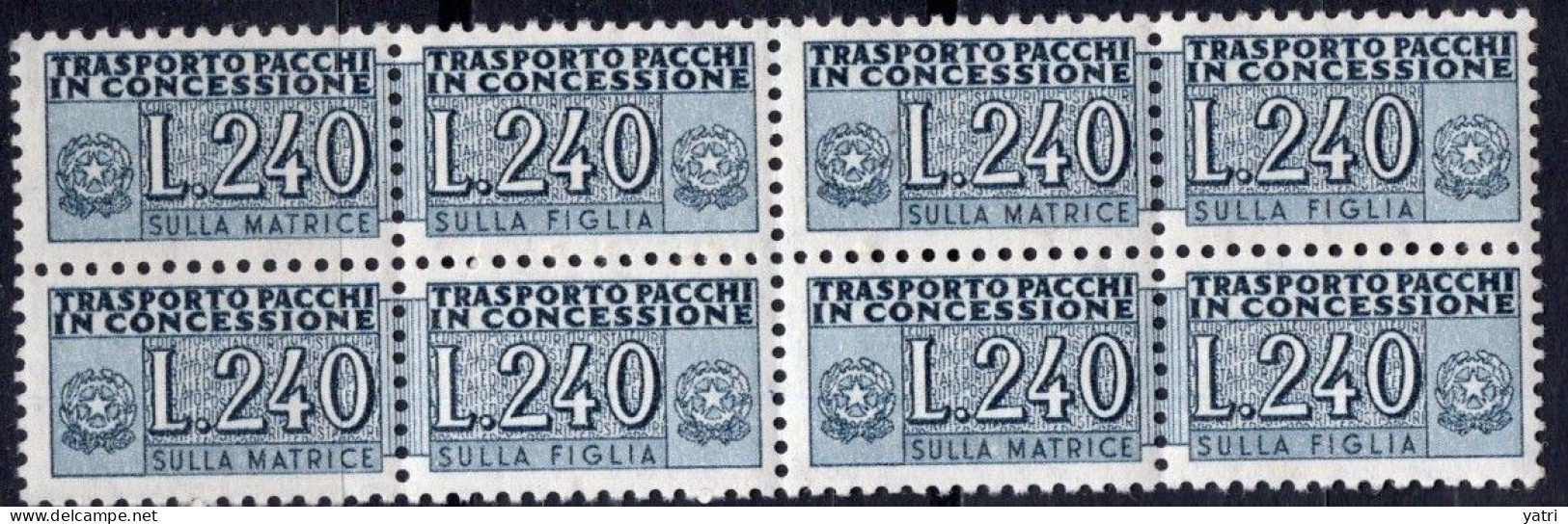 Italia (1966) - Pacchi In Concessione, 240 Lire Fil. Stelle 4° Tipo, Sass. 18 ** - Consigned Parcels