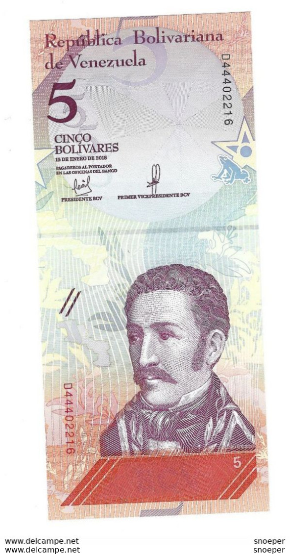 Venezuela 5 Bolivares 2018  102  Unc - Venezuela