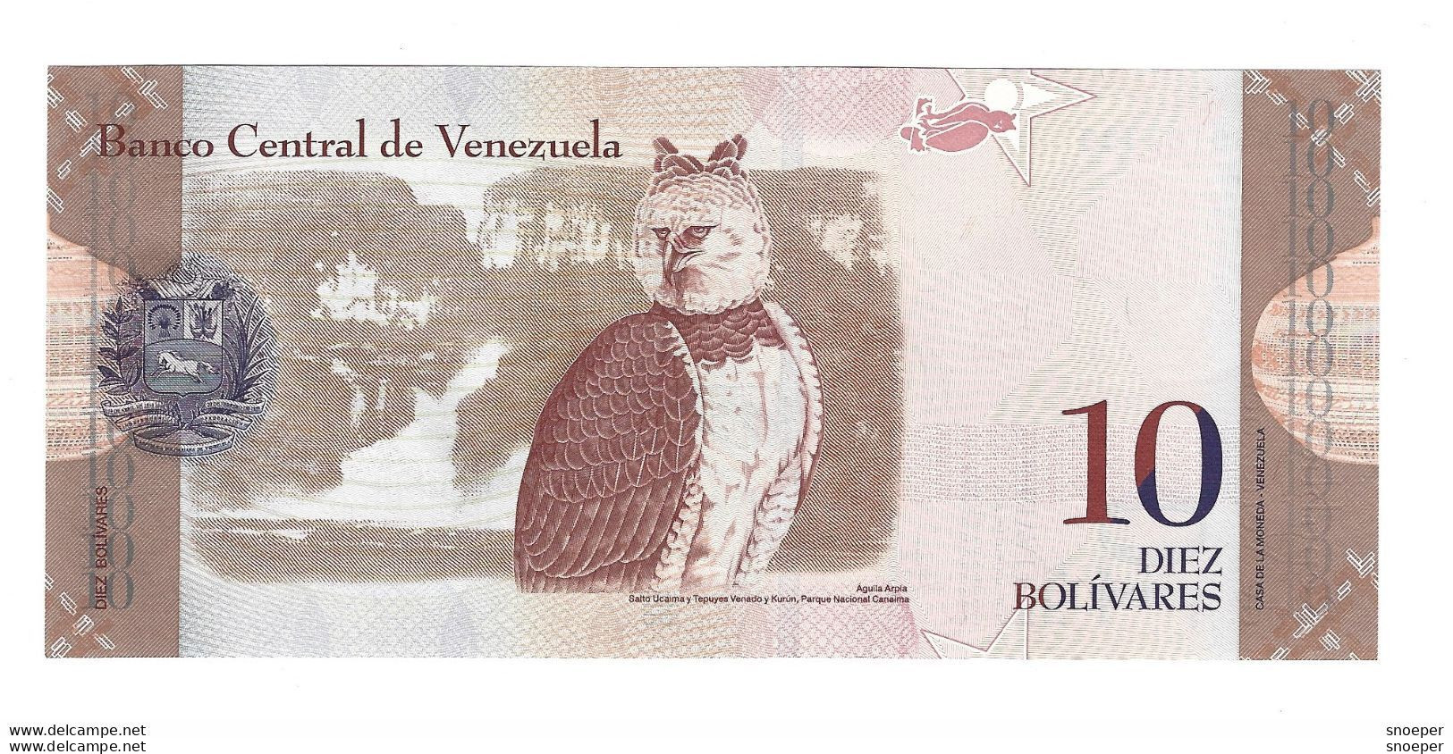 Venezuela 10 Bolivares 2014  90  Unc - Venezuela