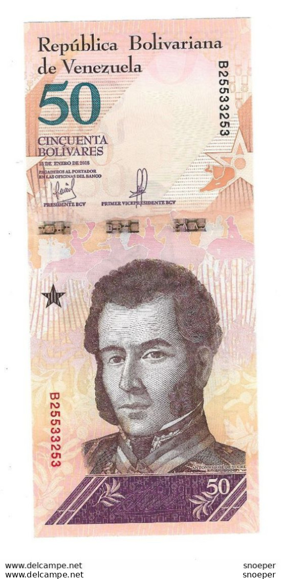 Venezuela 50 Bolivares 2018  105  Unc - Venezuela