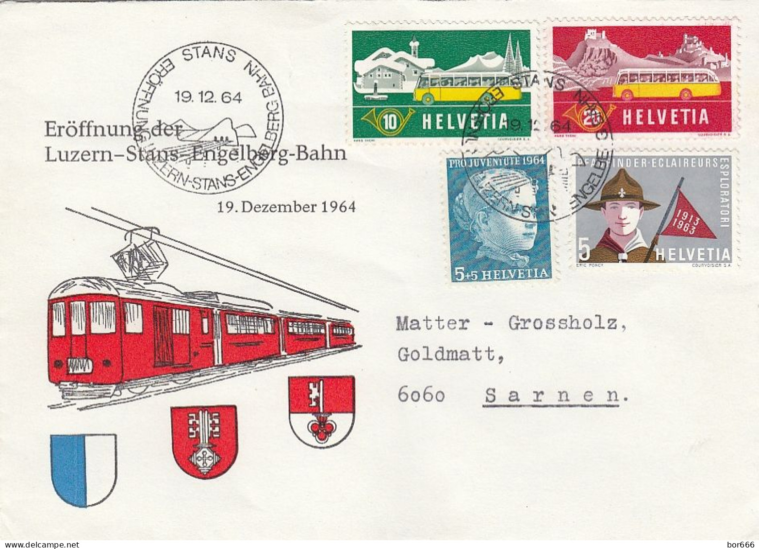 GOOD SWITZERLAND Special Stamped Cover 1964 - Railway / Engelberg Bahn - Ferrovie