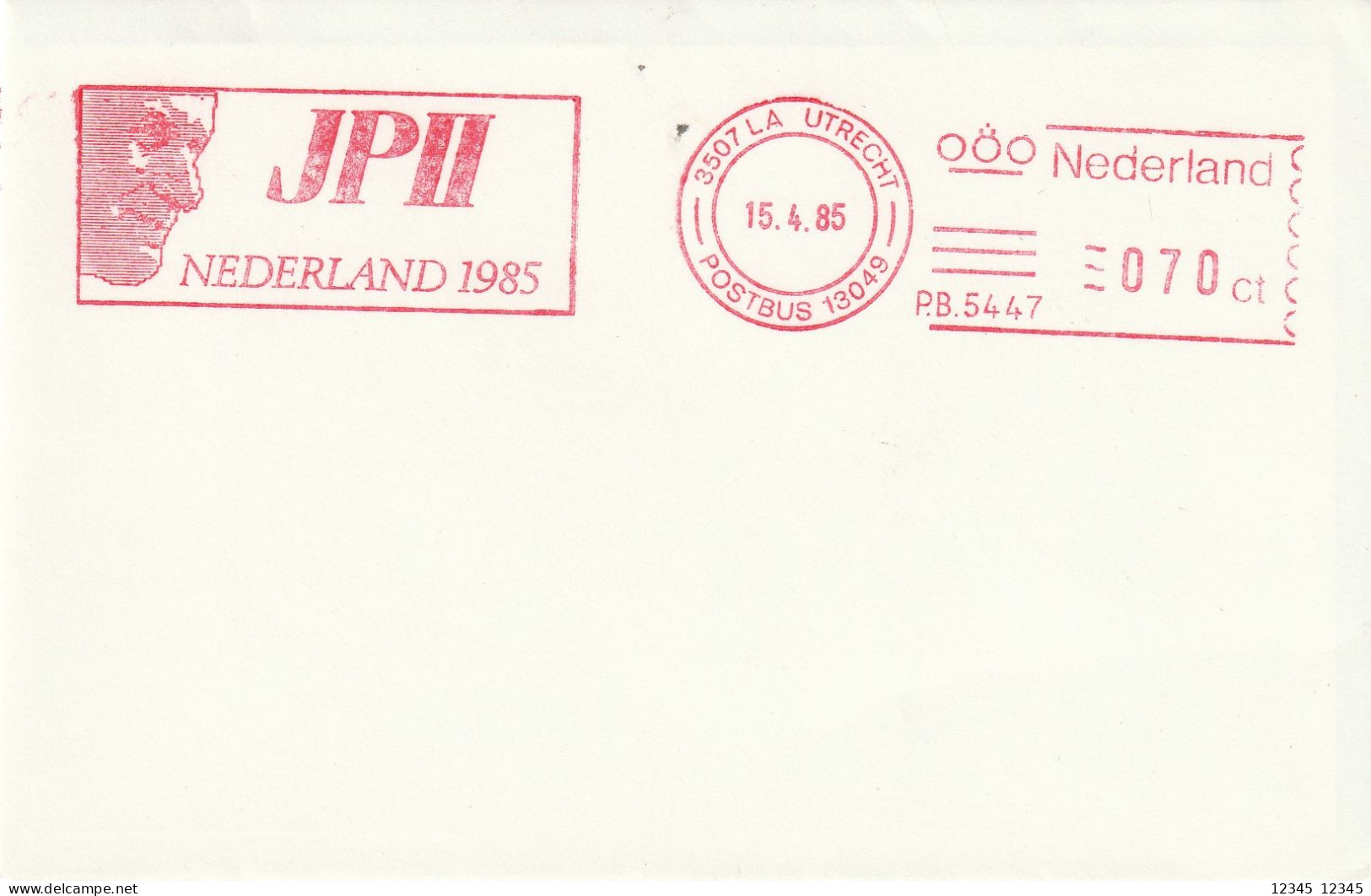 Nederland 1985, JPII Utrecht - Macchine Per Obliterare (EMA)