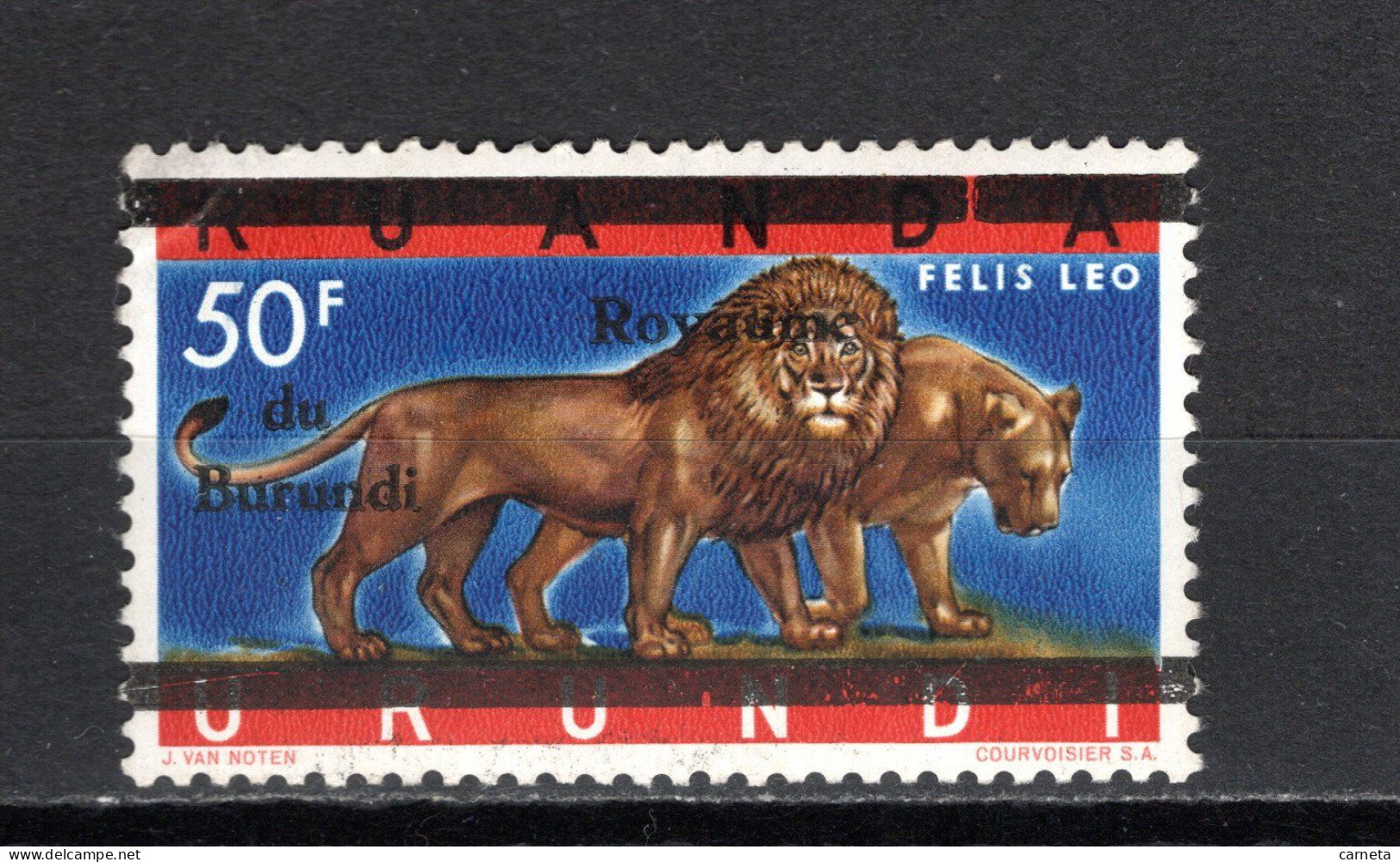 BURUNDI N° 25    NEUF SANS CHARNIERE COTE  6.00€  ANIMAUX LION FAUNE SURCHARGE  VOIR DESCRIPTION - Nuevos