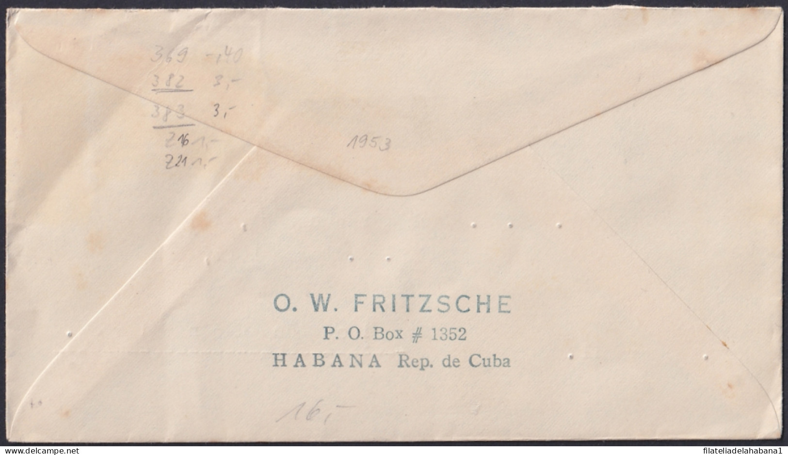 1953-H-43 CUBA REPUBLICA 1953 JOSE MARTI AIR MAIL COVER TO BRAZIL BRASIL. - Brieven En Documenten