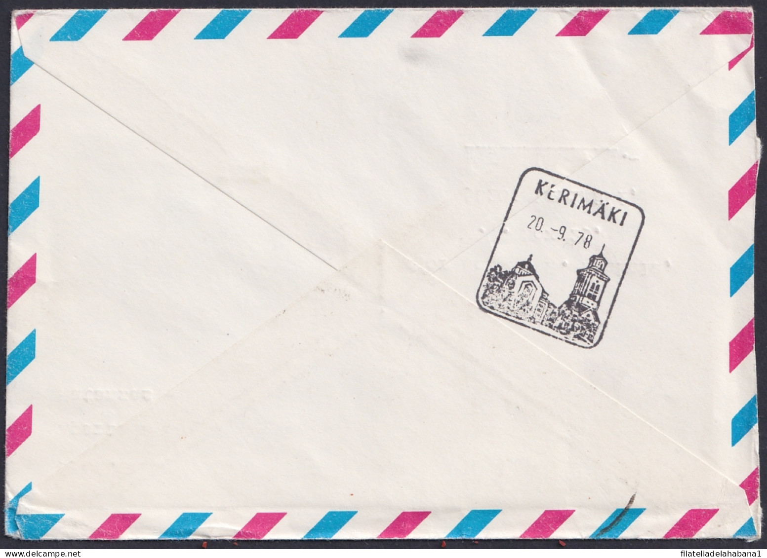 1977-EP-80 CUBA 1977 30c REGISTERD POSTAL STATIONERY COVER TO FINLAND. HAVANA UNIVERSITY.  - Lettres & Documents