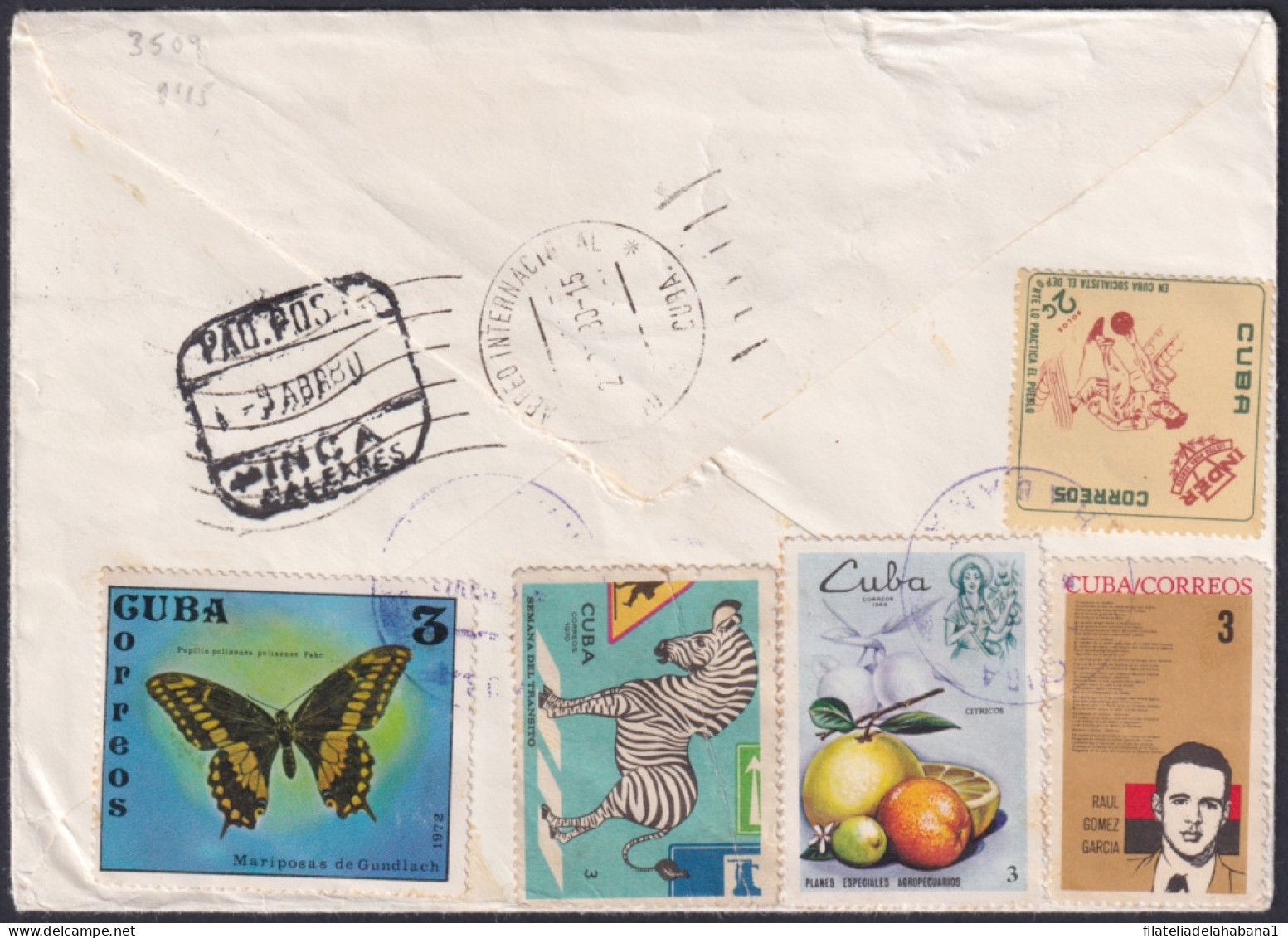 1980-H-12 CUBA 1980 POSTAL STATIONERY COVER TO SPAIN.  - Storia Postale