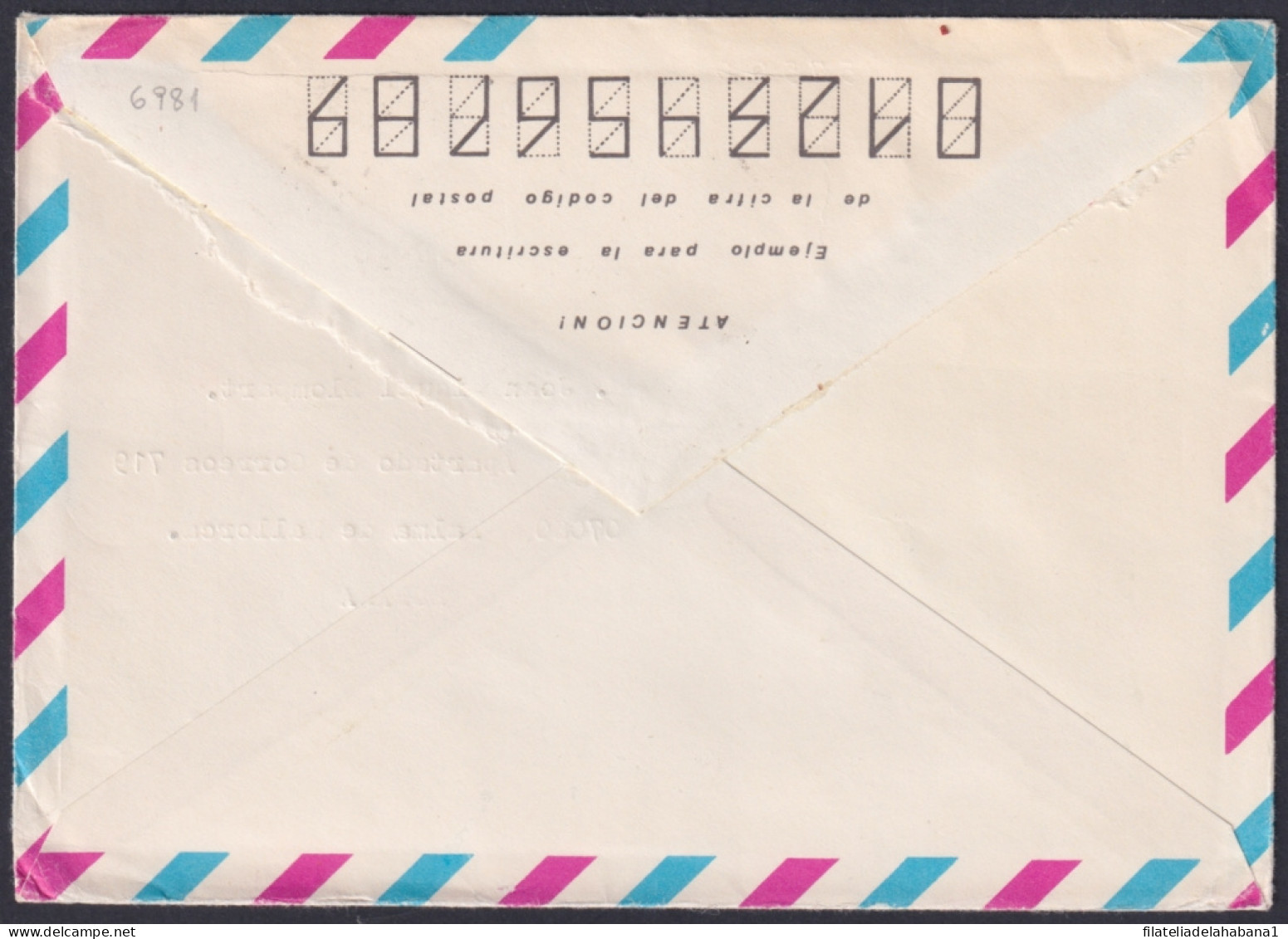 1987-EP-243 CUBA 1987 20c POSTAL STATIONERY COVER TO SPAIN. MONCADA PEDRO VELIZ.  - Briefe U. Dokumente