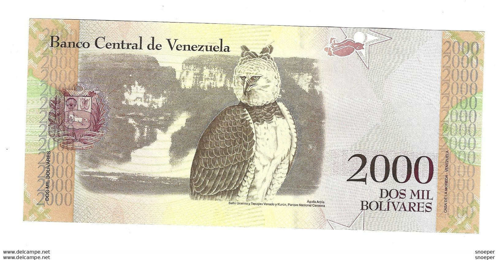 Venezuela 2000 Bolivares 2016  96  Unc - Venezuela