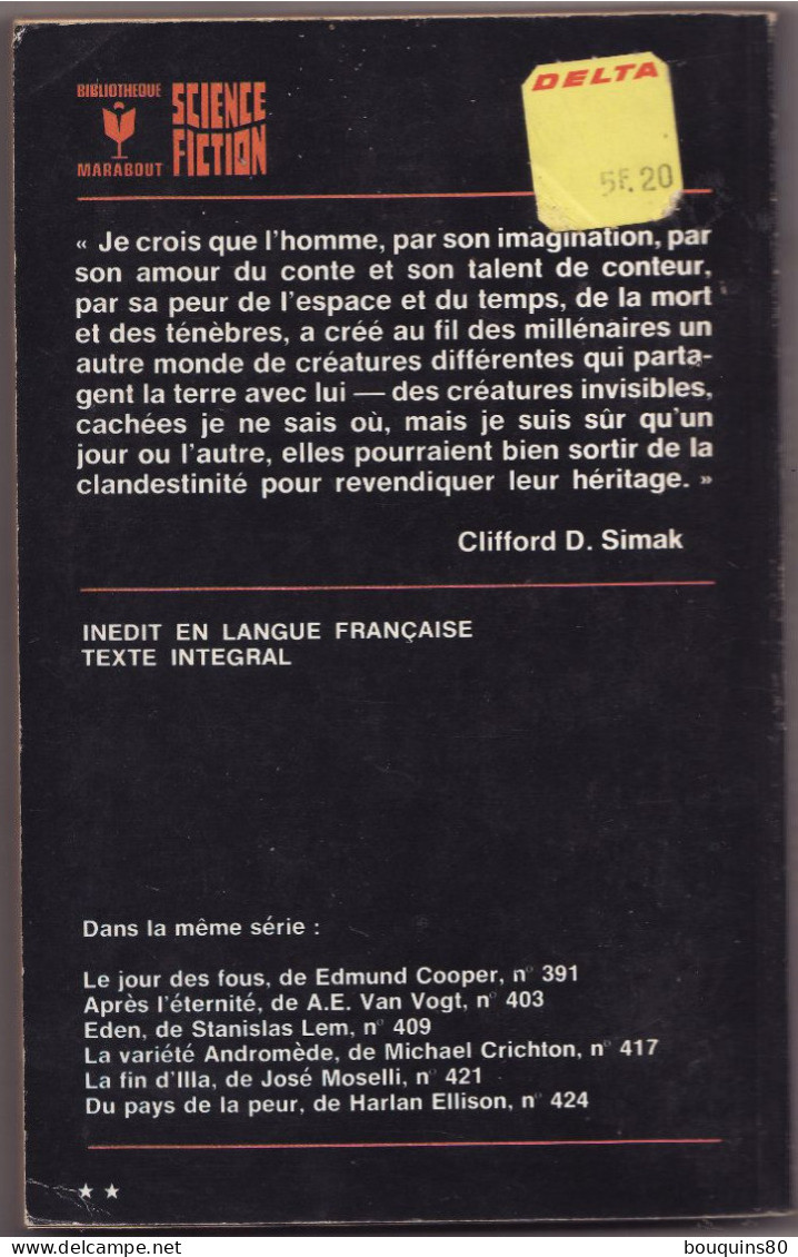 L'EMPIRE DES ESPRITS De CLIFFORD D. SIMAK Marabout - Marabout SF