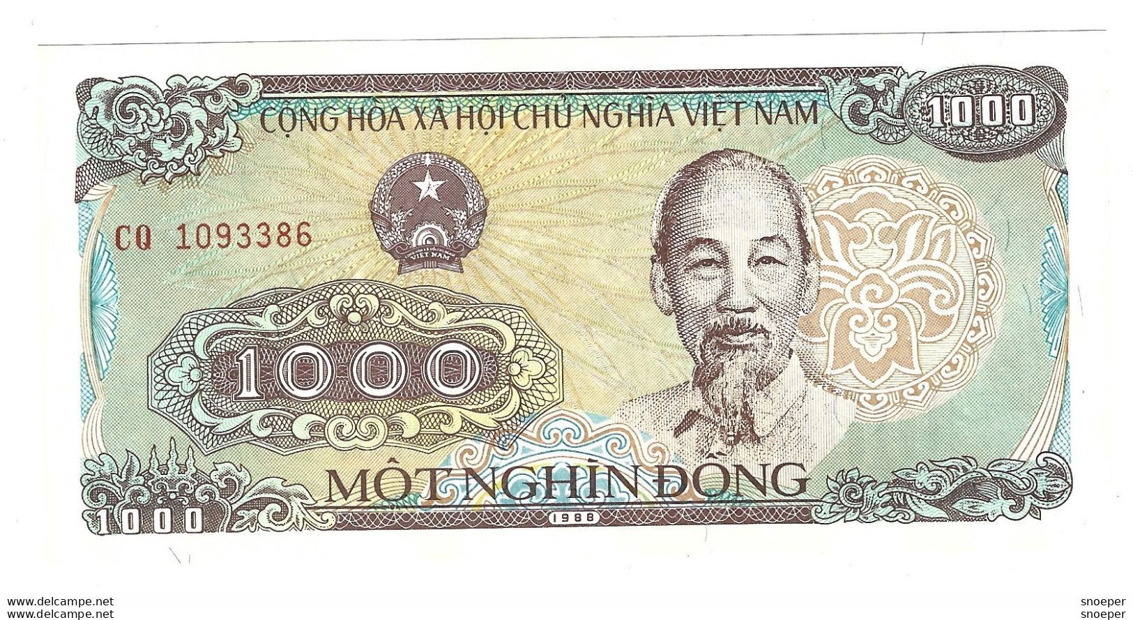 Vietnam 1000 Dong 1988  106a  Unc - Viêt-Nam