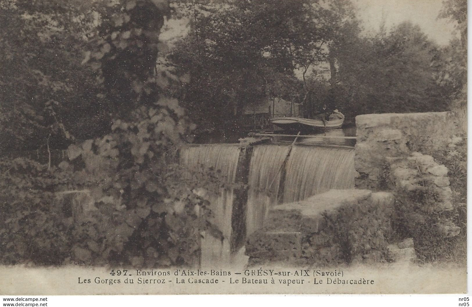 73  - GRESY Sur AIX - Les Gorges Du Sierroz - La Cascade - Le Bateau A Vapeur - Le Debarcadere   ( Savoie ) - Gresy Sur Aix