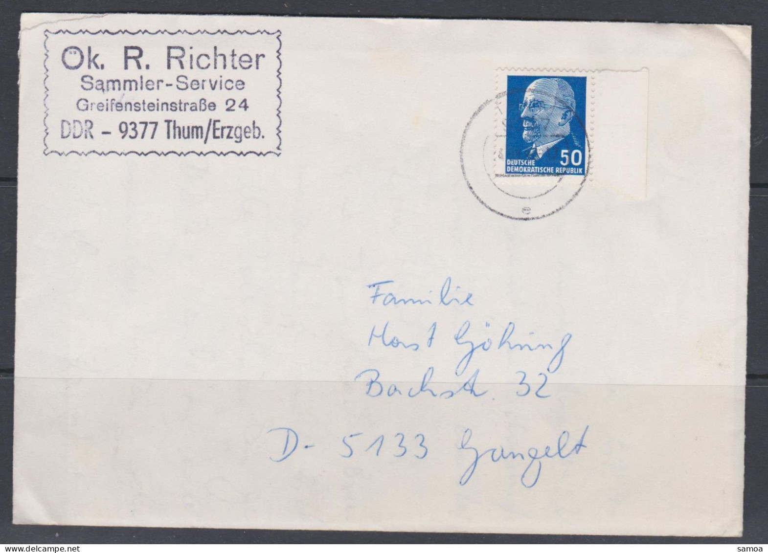 Allemagne RDA Lettre 564D 50 P Outremer Président Walter Ulbricht  - 1981-1990