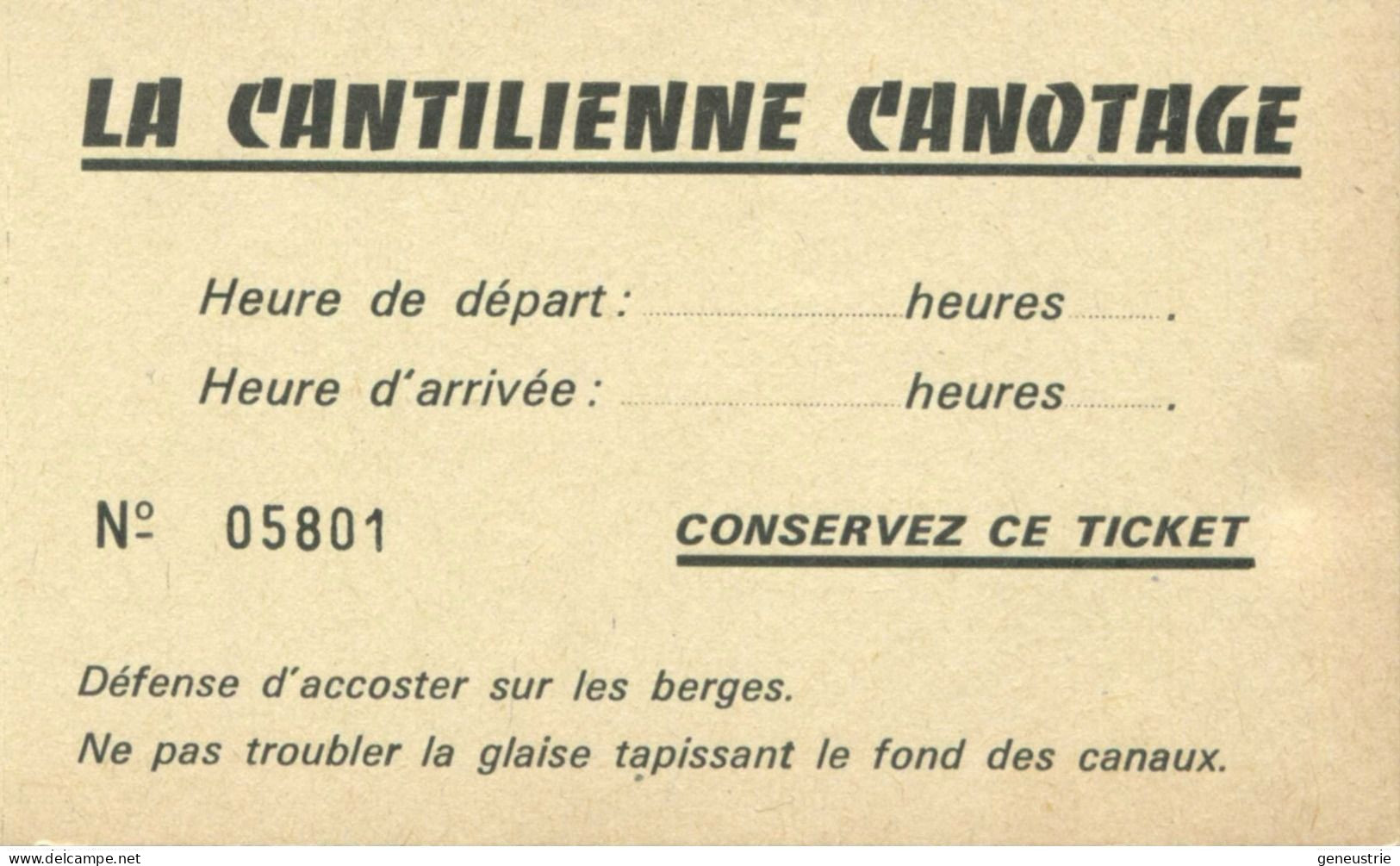 Ticket De Canotage "La Cantilienne Canotage" Chateau De Chantilly - Oise - Europa