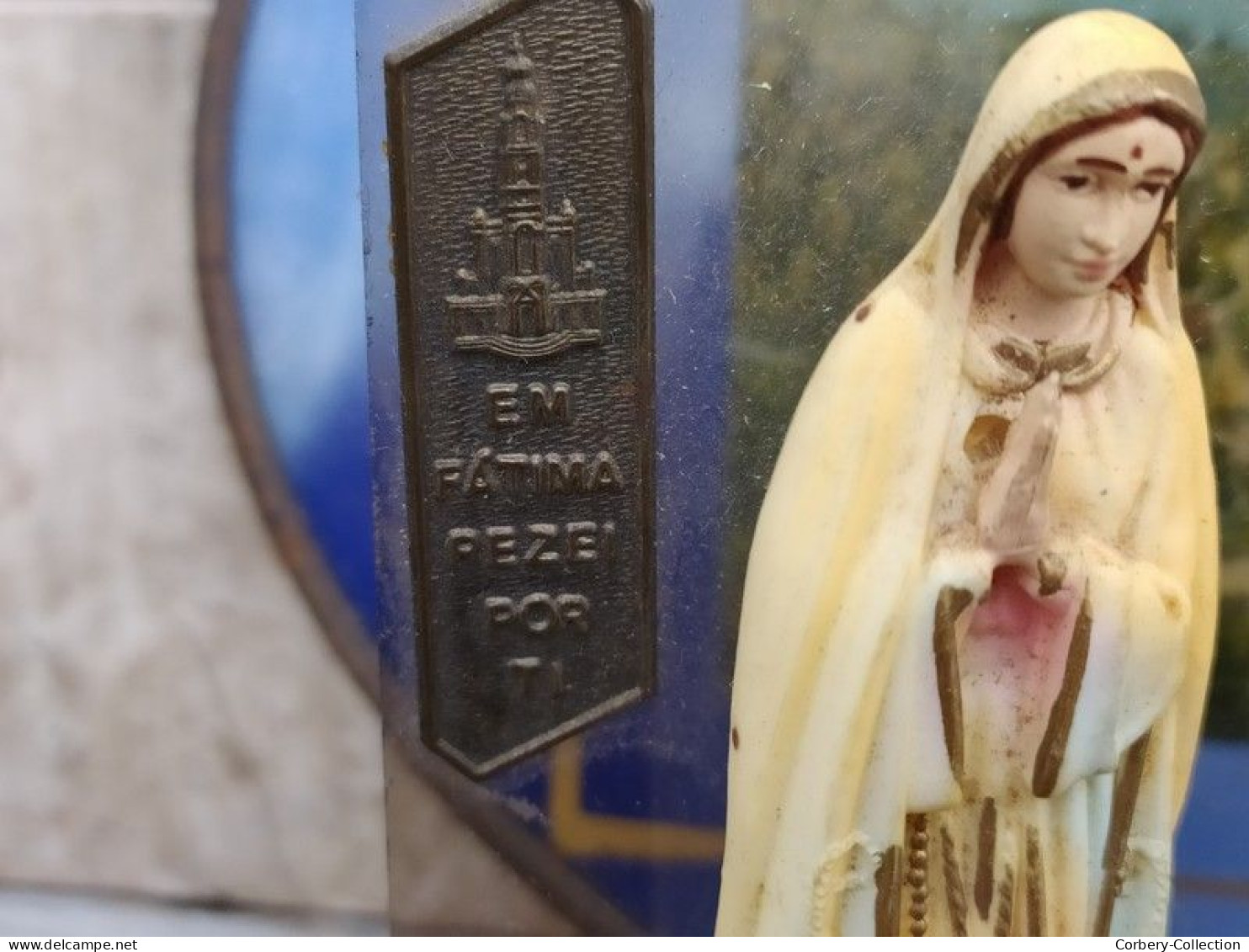 Lot Religieux Cadre Statue Vierge Saint Christ Lourdes. - Religious Art