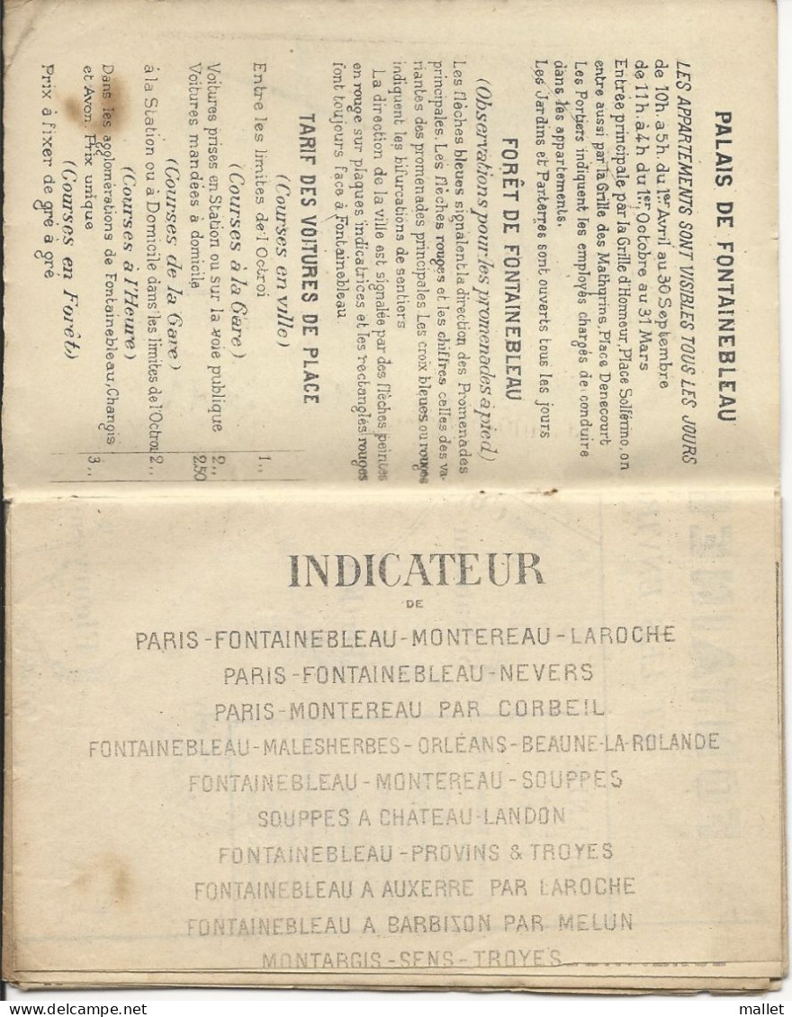 Horaires Des Trains (1902) Autour De Fontainebleau - Europe