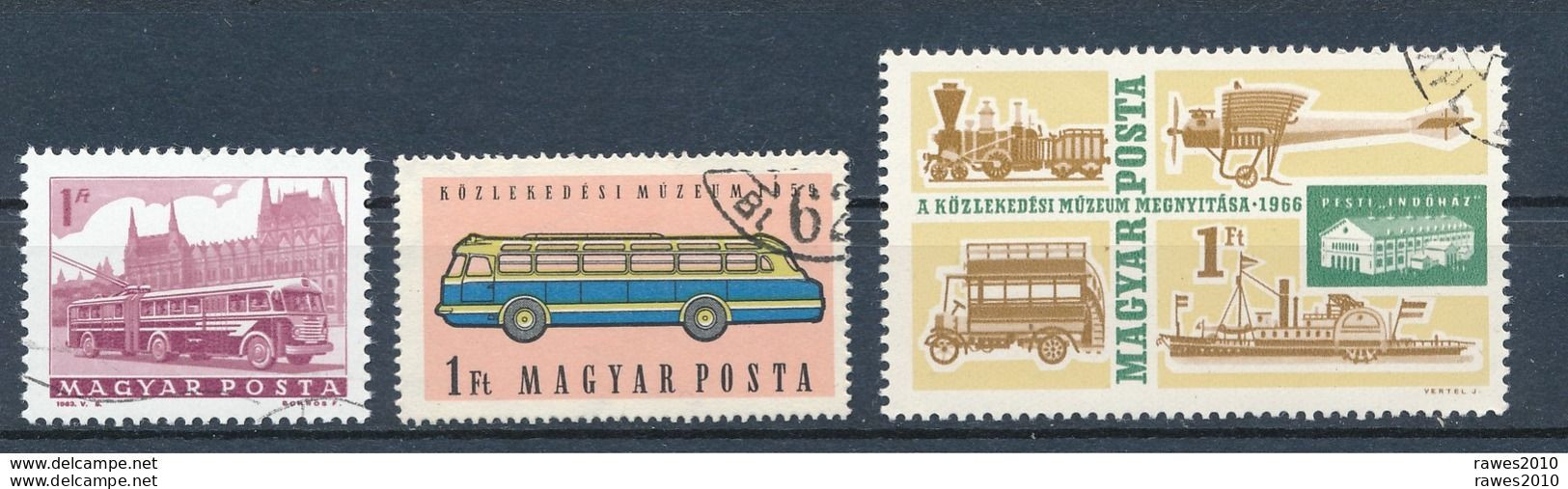 Ungarn Bus Gest. Mi. 1588 A Bus Ikarus + Mi. 1931 Obus + Mi. 2220 A Historischer Bus - Bussen