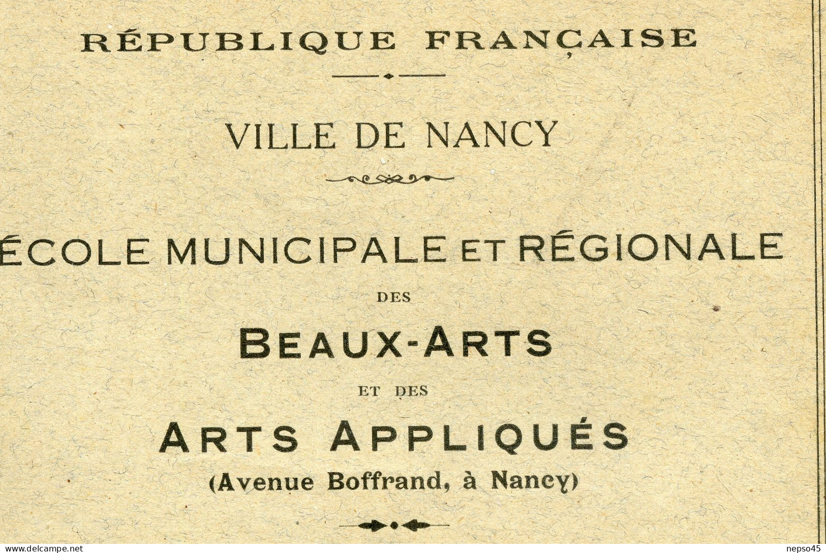 Beaux-Arts.Arts Appliqués.Nancy.Ecole Municipale Et Régionale.Récompense Du 30 Juin 1922.Pierre Boyé Président Accadémie - Fiches Didactiques