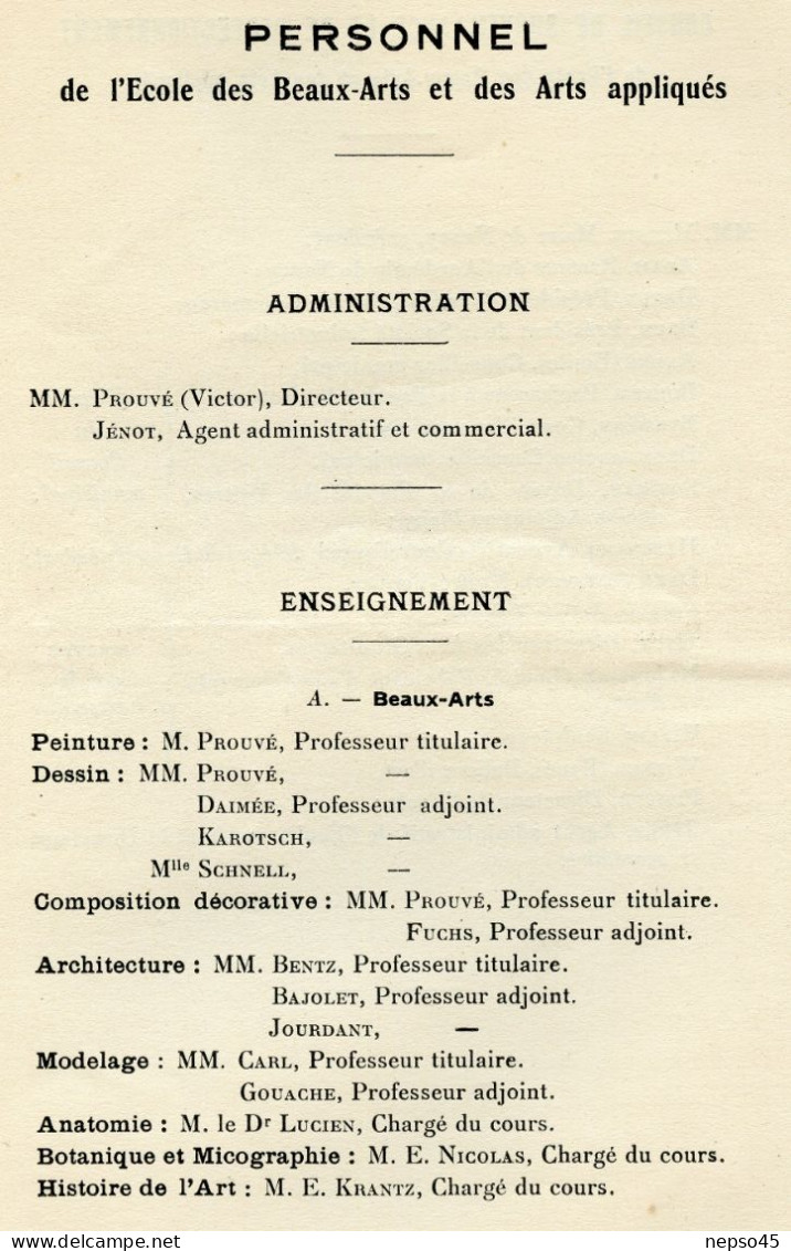 Beaux-Arts.Arts Appliqués.Nancy.Ecole Municipale Et Régionale.Récompense Du 30 Juin 1922.Pierre Boyé Président Accadémie - Schede Didattiche