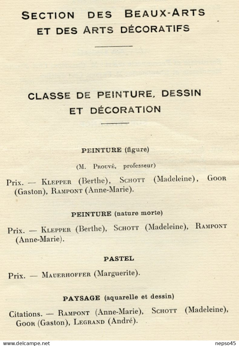 Beaux-Arts.Arts appliqués.Nancy.Ecole municipale et régionale.Récompense du 30 juin 1922.Pierre Boyé Président Accadémie