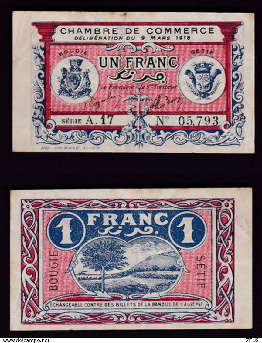 ALGERIA 1 FRANC 1918 QSPL - Algerien