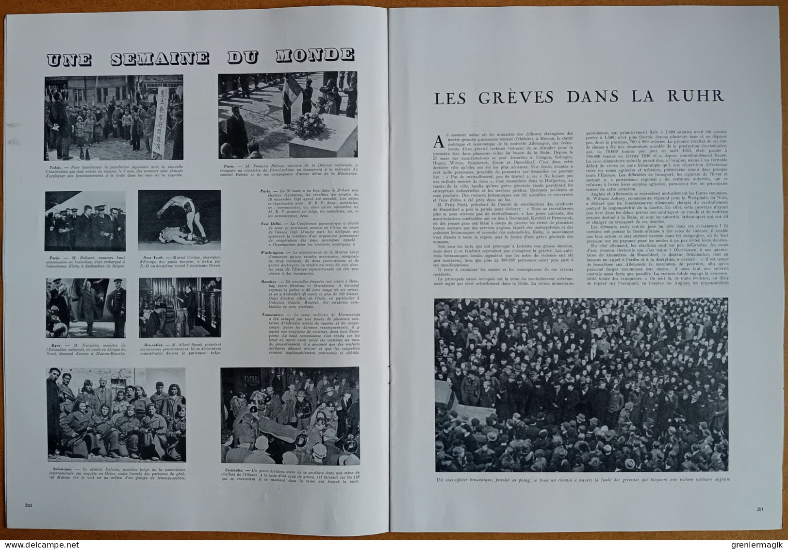 France Illustration N°80 12/04/1947 Attentat Haïfa/Guerre Clandestine Les Réseaux Français/Walter Audisio/Espagne/Grèce - General Issues