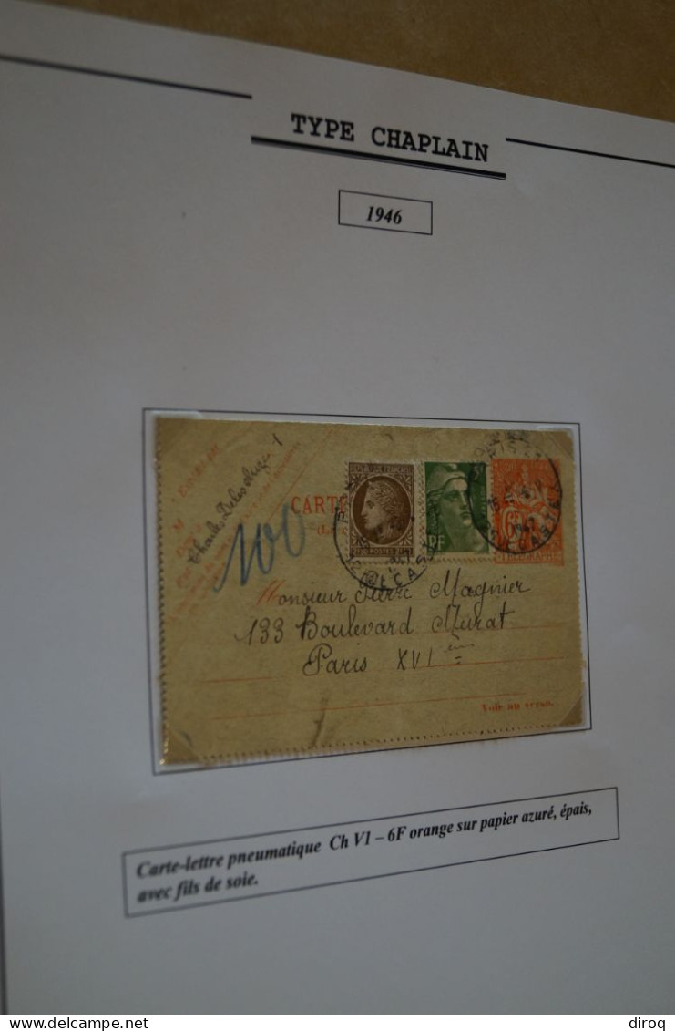 Superbe Envoi,courrier,type Chapelain 1946,oblitération ,pour Collection - Pneumatiques