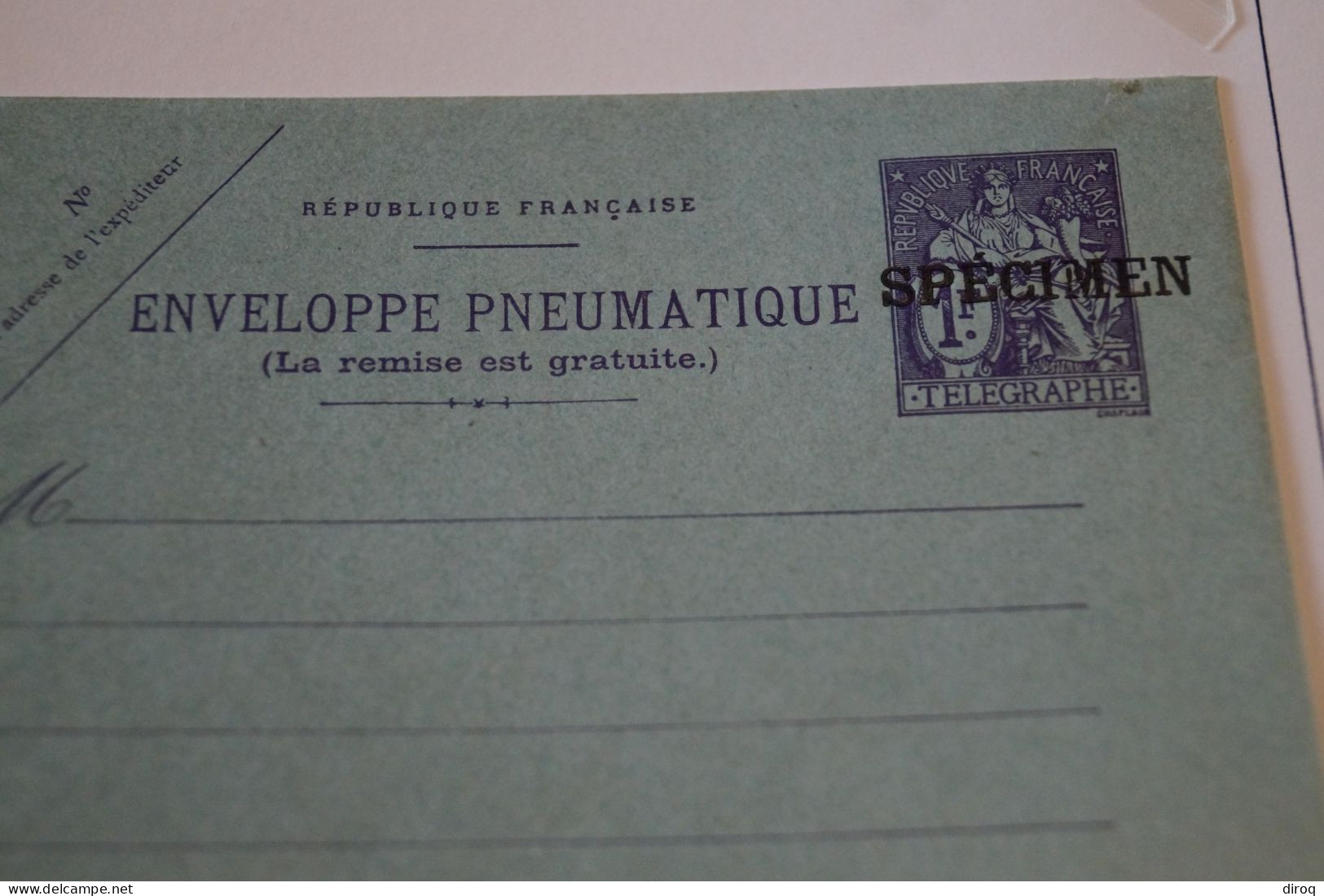 Superbe Envoi,courrier,type Chapelain 1926,Pneumatique,RARE Surcharge Spécimen ,pour Collection - Rohrpost