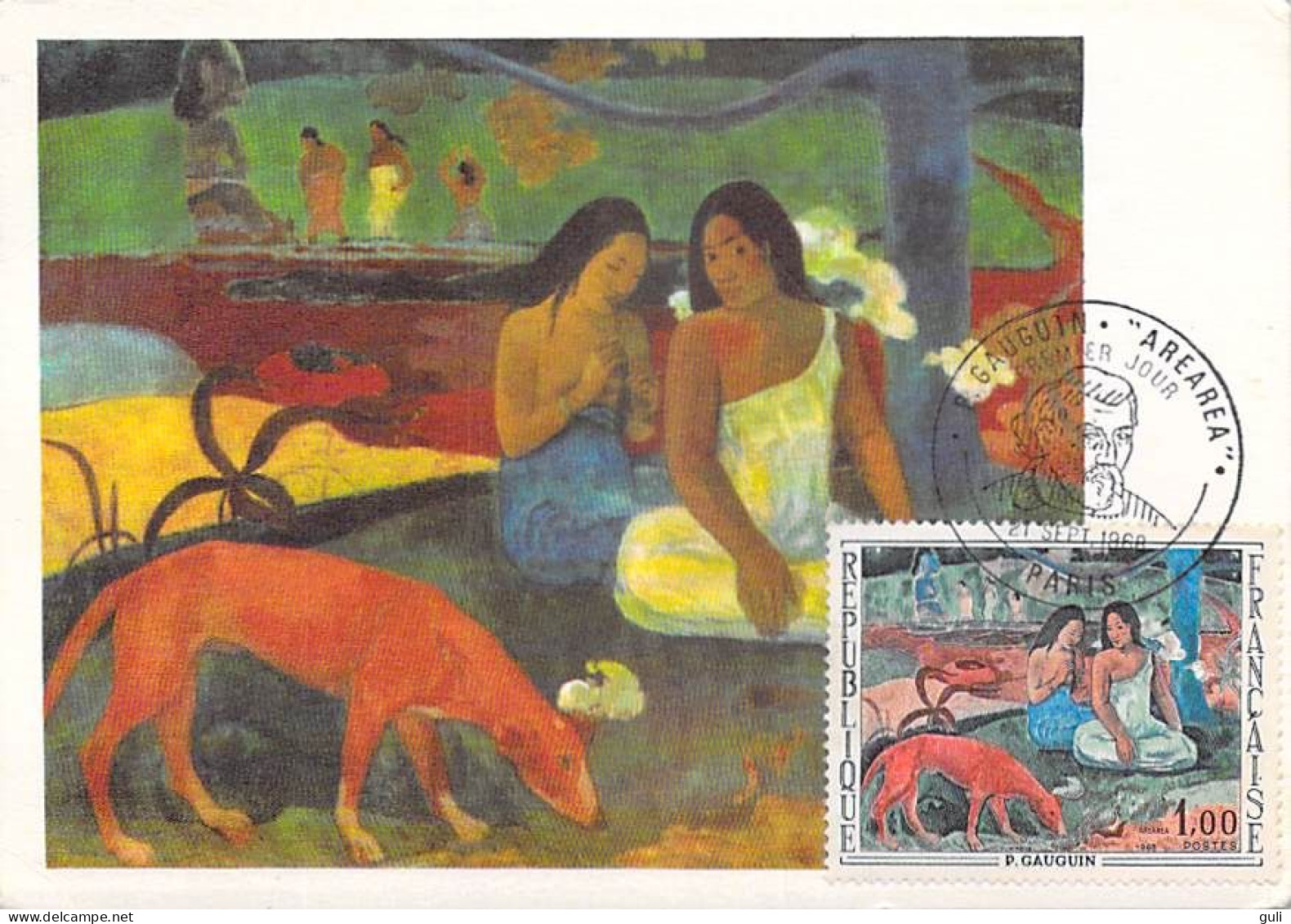 Polynésie Française - Carte Maximum - Premier Jour - FDC - Gauguin -1968 AREAREA (divertissement) * PRIX FIXE - Cartes-maximum