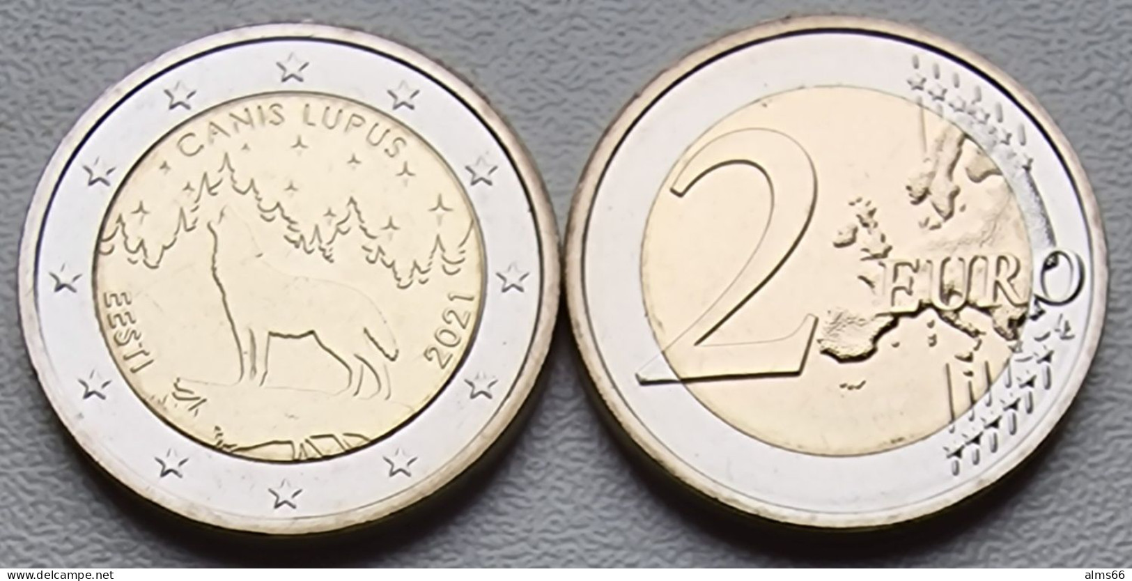 Estonia 2 Euro 2021 UNC < The Wolf > - Estonia