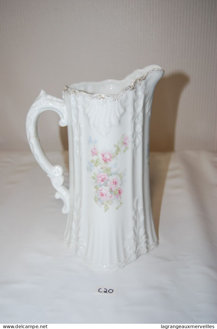 C20 Ancienne Cruche Au Lait - Décor Floral - France - Jugs