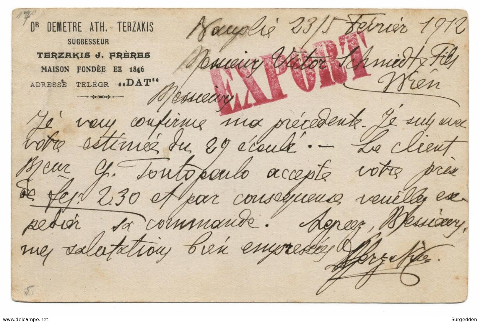 Nafplio - Nauplion - Nauplia 1912 Nach Wien - Postal Stationery